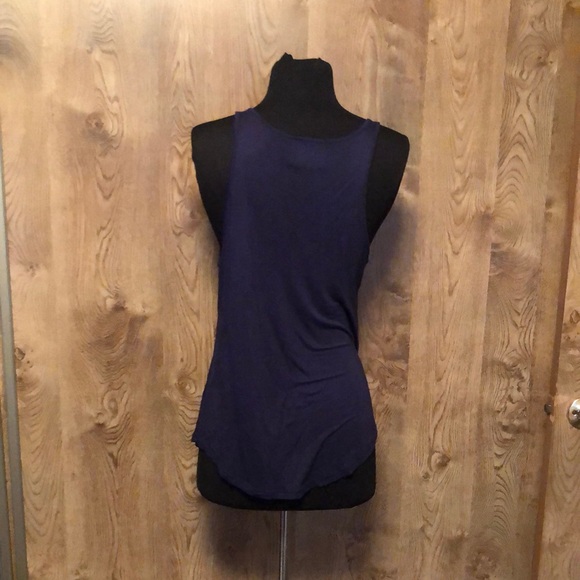 Navy Blue Sequin Scoop Neck Tank Top - Picture 3 of 11